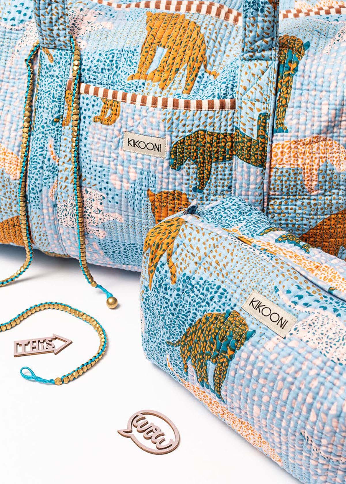 Handgemachte Baumwolltasche "Lucky Leo" blue