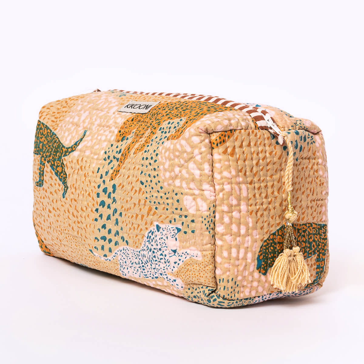 Handmade cosmetic bag "Lucky Leo" - beige