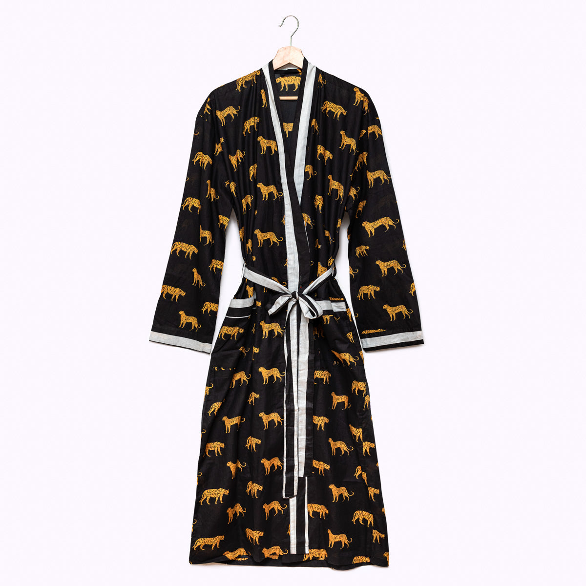 Leichter Baumwoll Kimono "black leopard"