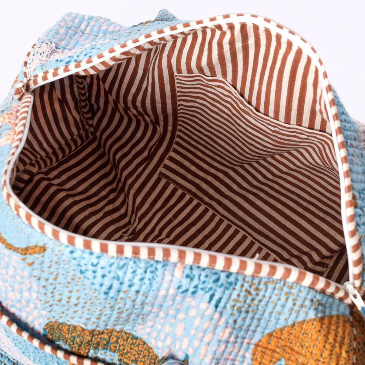 Handgemachte Baumwolltasche "Lucky Leo" blue