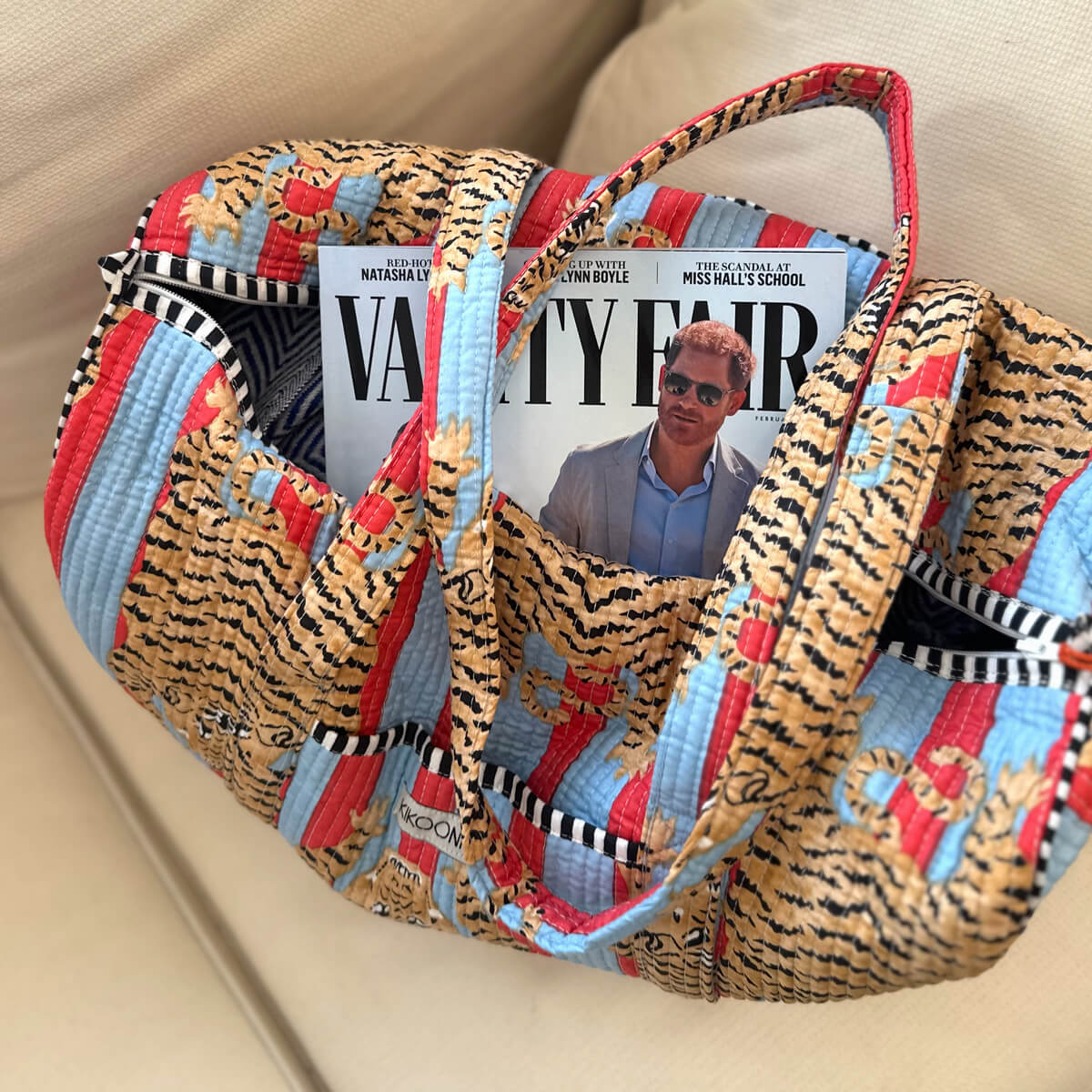 Handmade cotton bag "Poppy Tiger FUNKy"