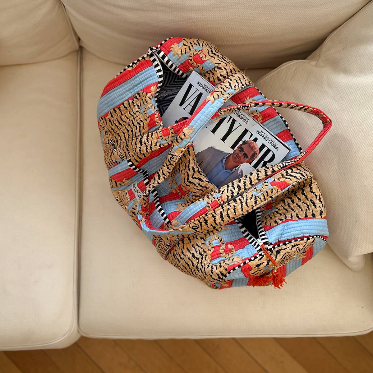 Handmade cotton bag "Poppy Tiger FUNKy"