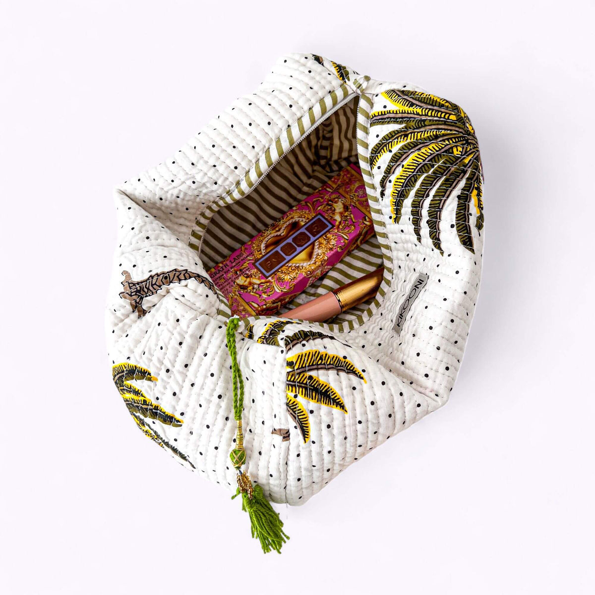 Handgemachte Kosmetiktasche "Palms"