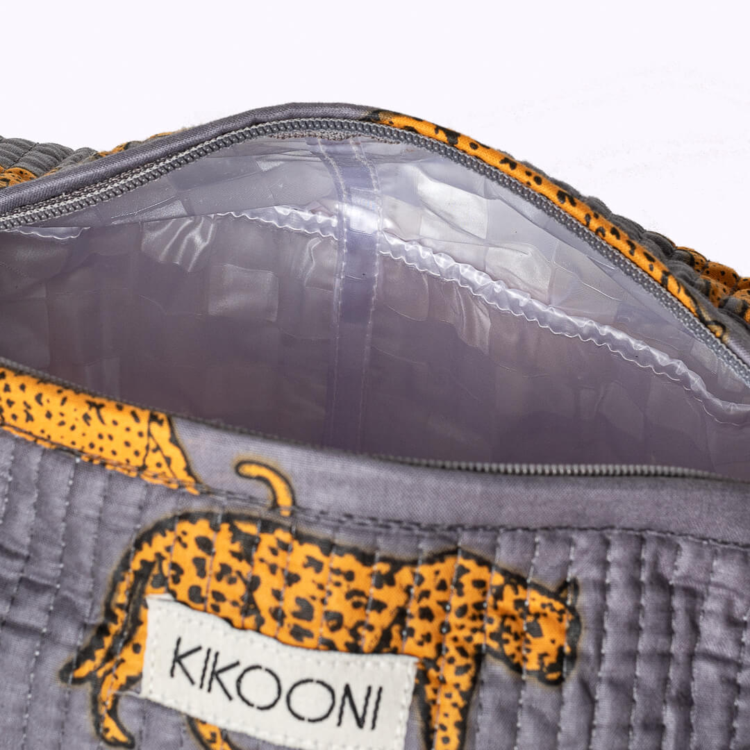 "Grey Leopard" cosmetic bag