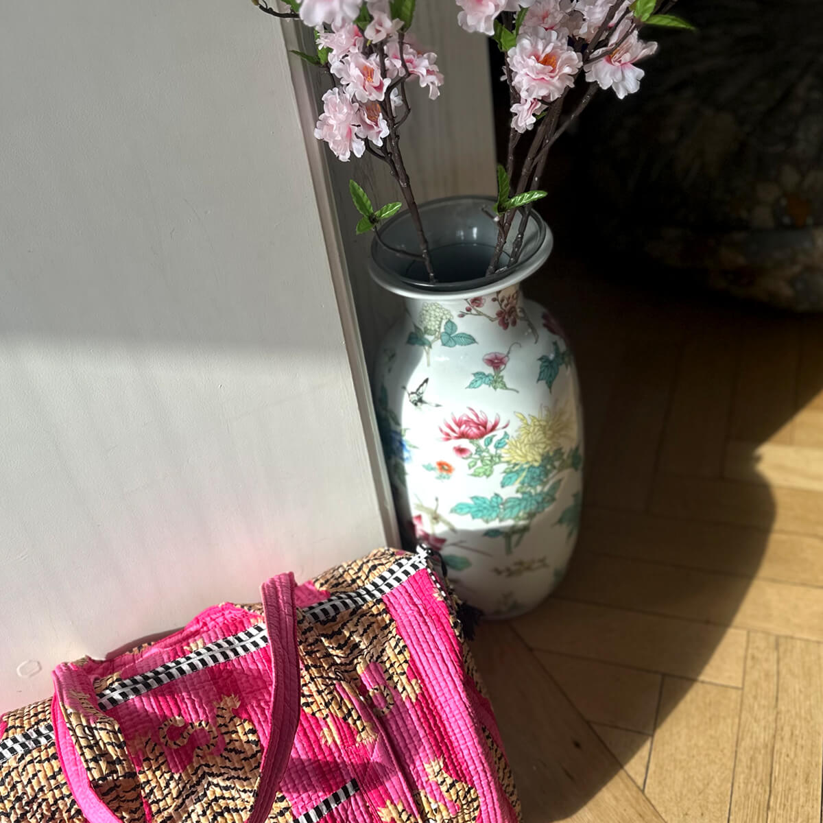 Handgemachte Baumwolltasche "Poppy Tiger PINK"