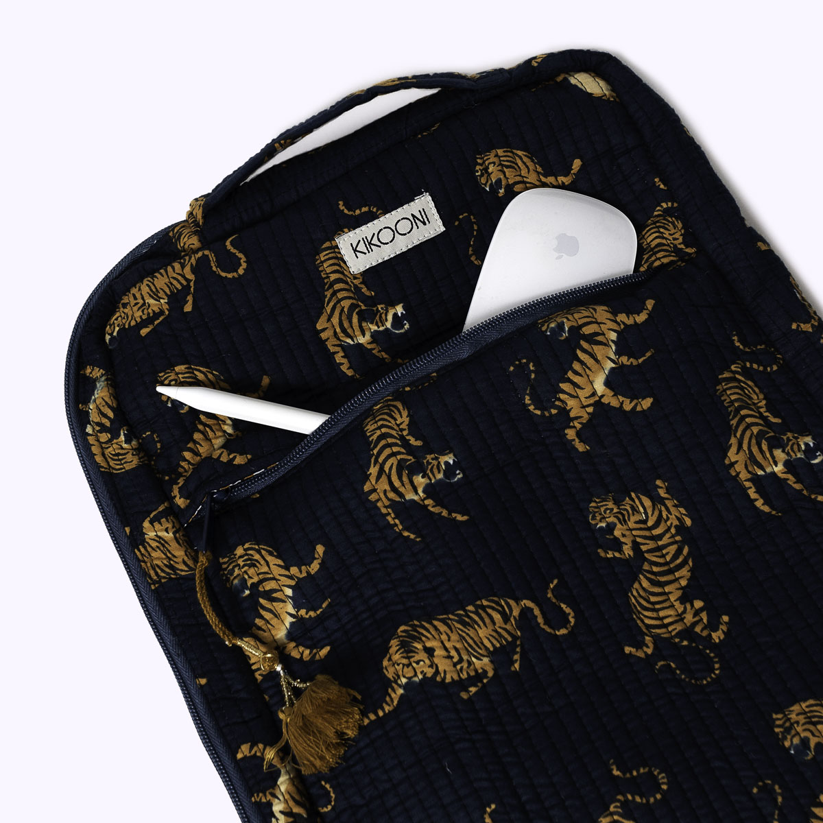 14 " kleine handgemachte Laptoptasche "Midnight Tiger"