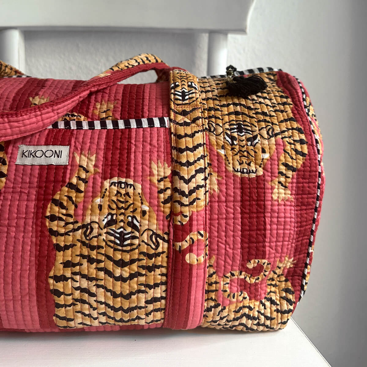 Handmade cotton bag "Poppy Tiger Red"