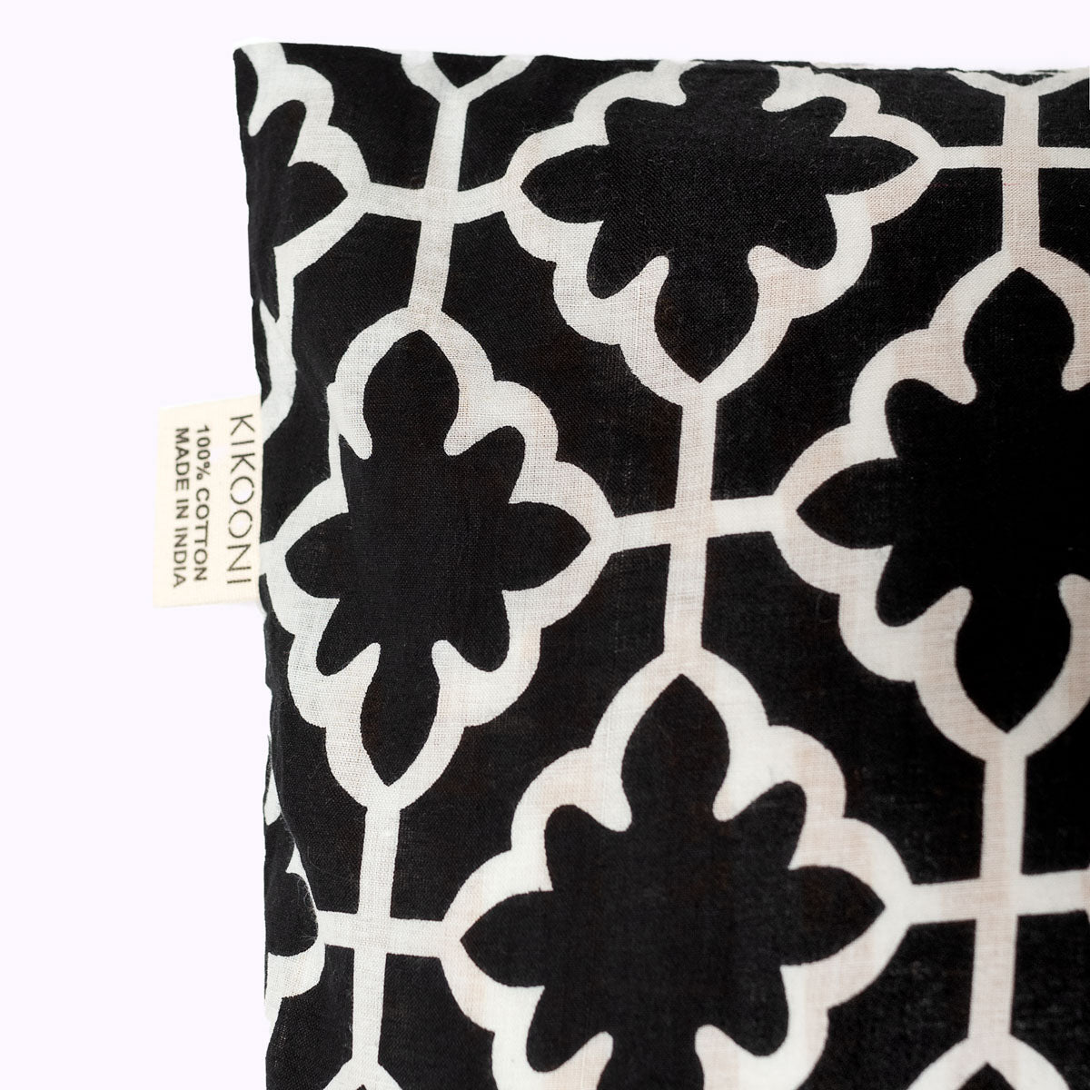 Kissenbezug "Black Magic" Flower - 100% Baumwolle, handbedruckt
