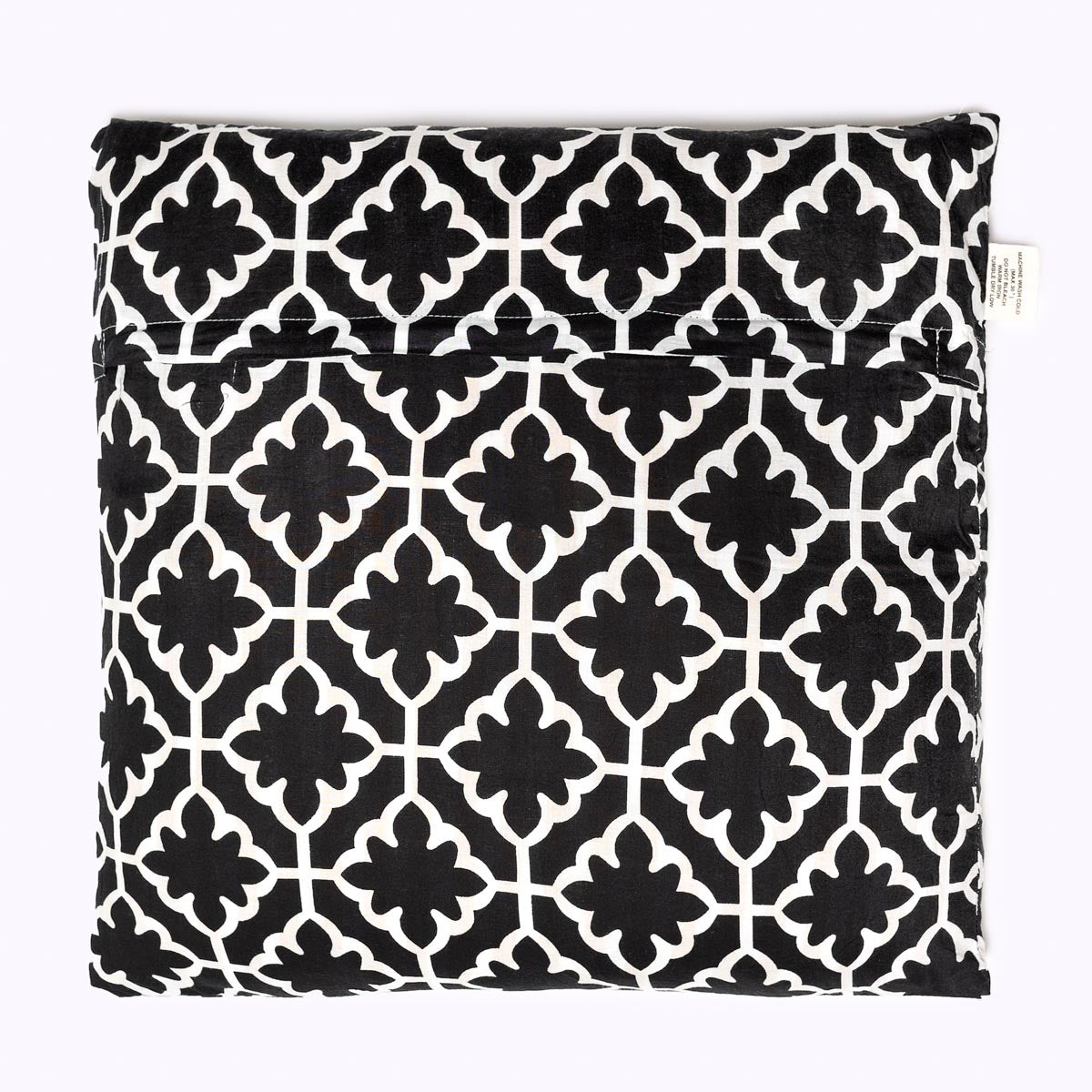 Kissenbezug "Black Magic" Flower - 100% Baumwolle, handbedruckt