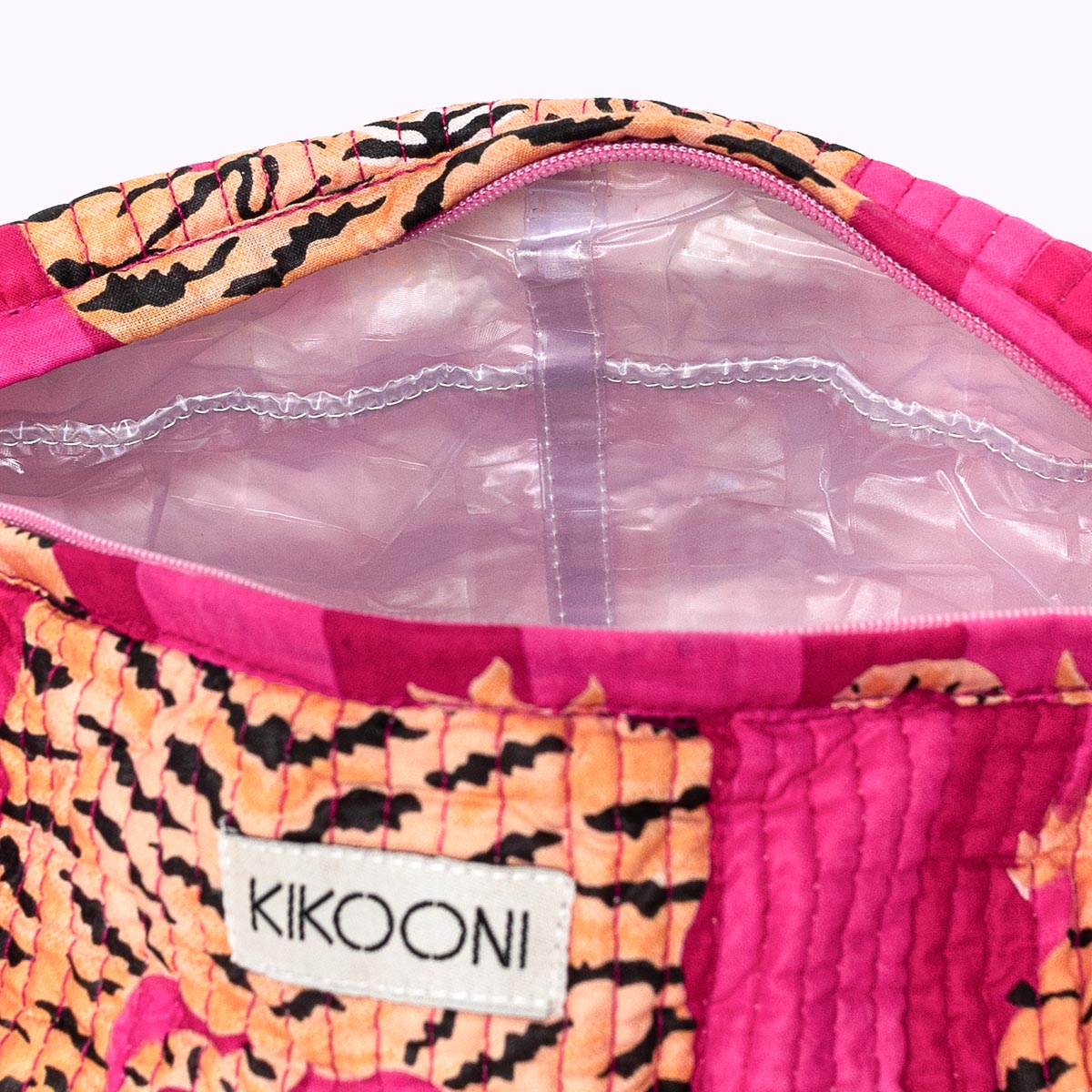 "Poppy Tiger Pink" cosmetic bag