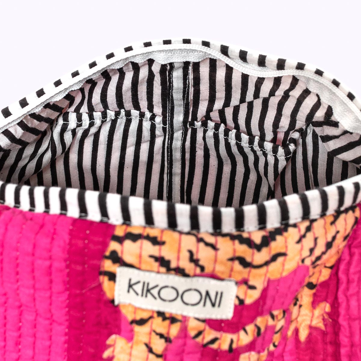 "Poppy Tiger Pink" cosmetic bag