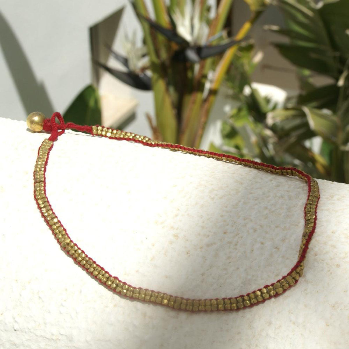 Dokra necklace "red snake"