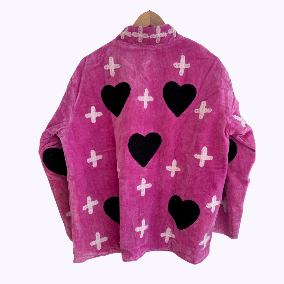 Velvet Jacke "My Love" pink