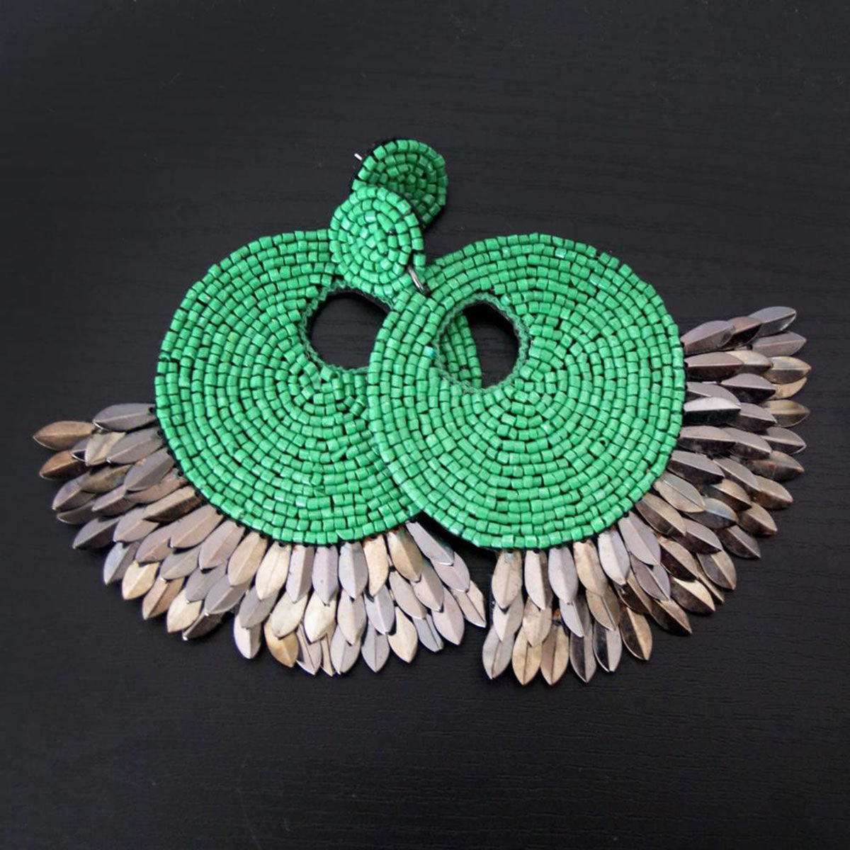 Handmade earrings "peacock"