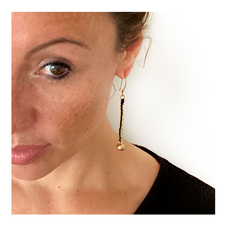 Earrings "orange strands"