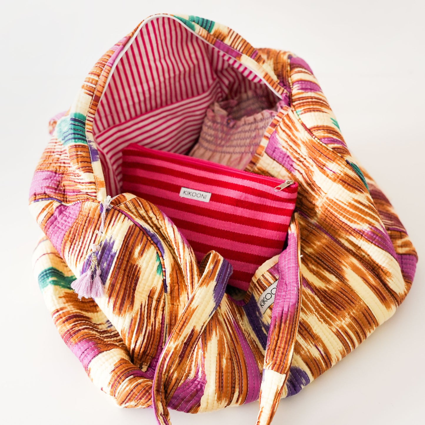 Handgemachte Baumwolltasche "HAPPY IKAT"