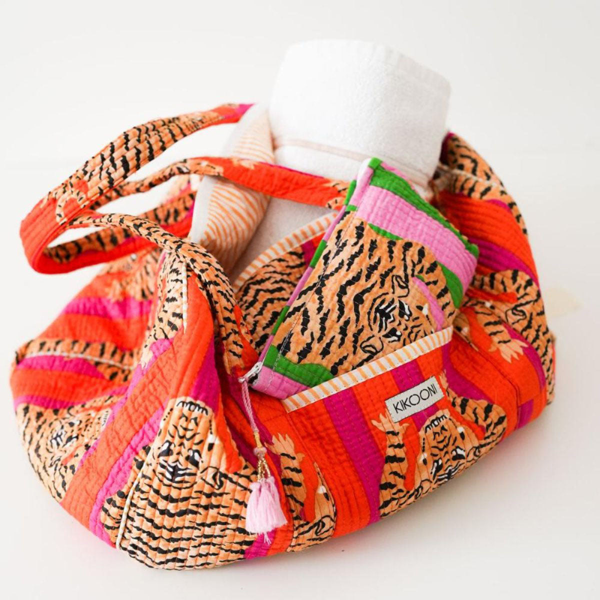 Handgemachte Baumwolltasche "Poppy Tiger"
