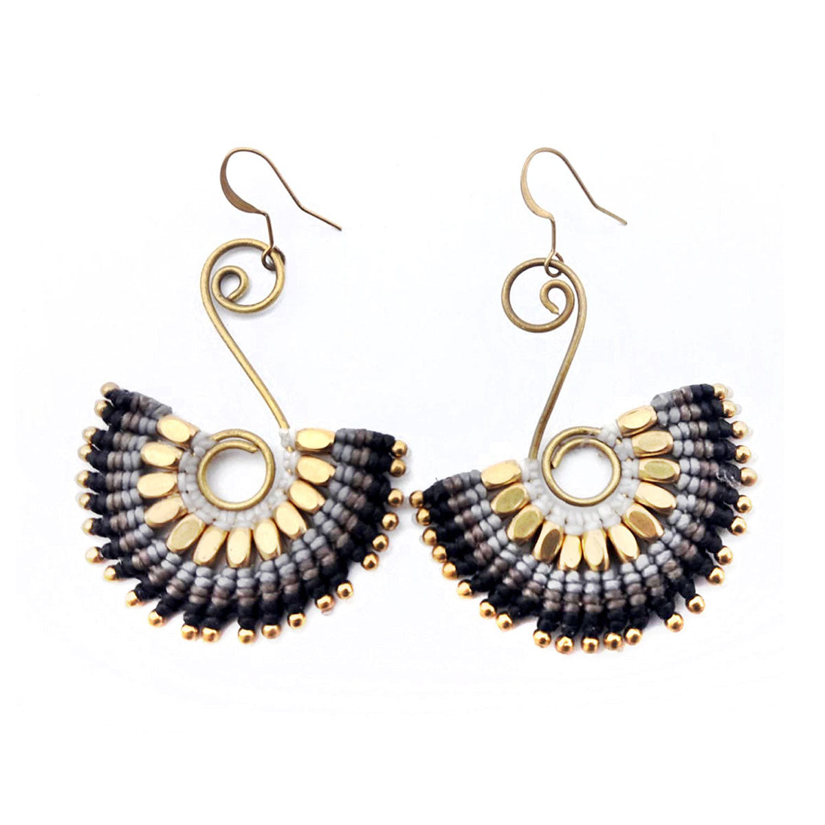 Earrings "Tribal Beads" • grey