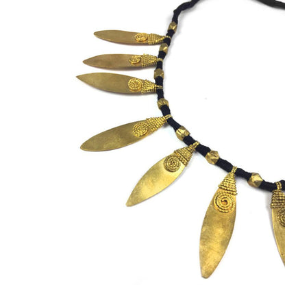 Dokra Necklace "Big Leaves"