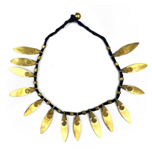 Dokra Necklace "Big Leaves"