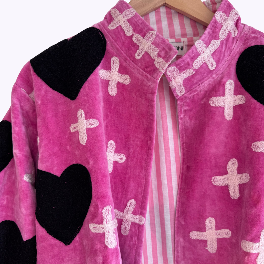 Velvet Jacke "My Love" pink