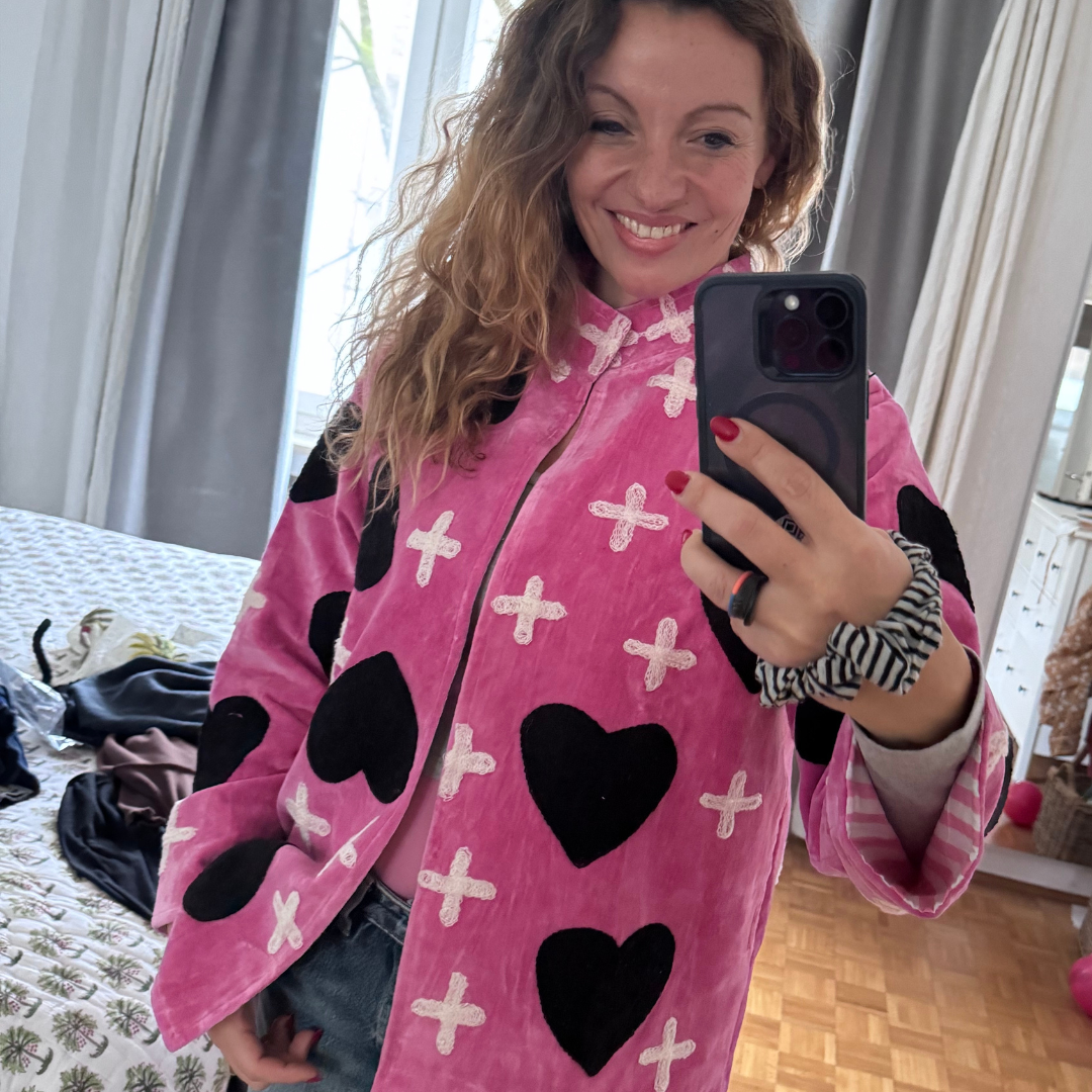 Velvet Jacke "My Love" pink