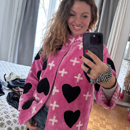 Velvet Jacke "My Love" pink