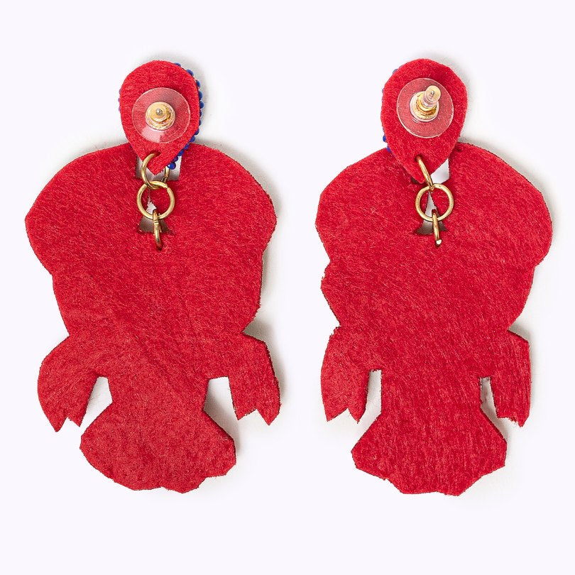 Beaded earrings "Funky Lobster"