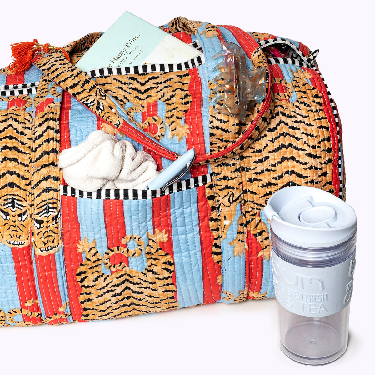 Handgemachte Baumwolltasche  "Poppy Tiger FUNKy"