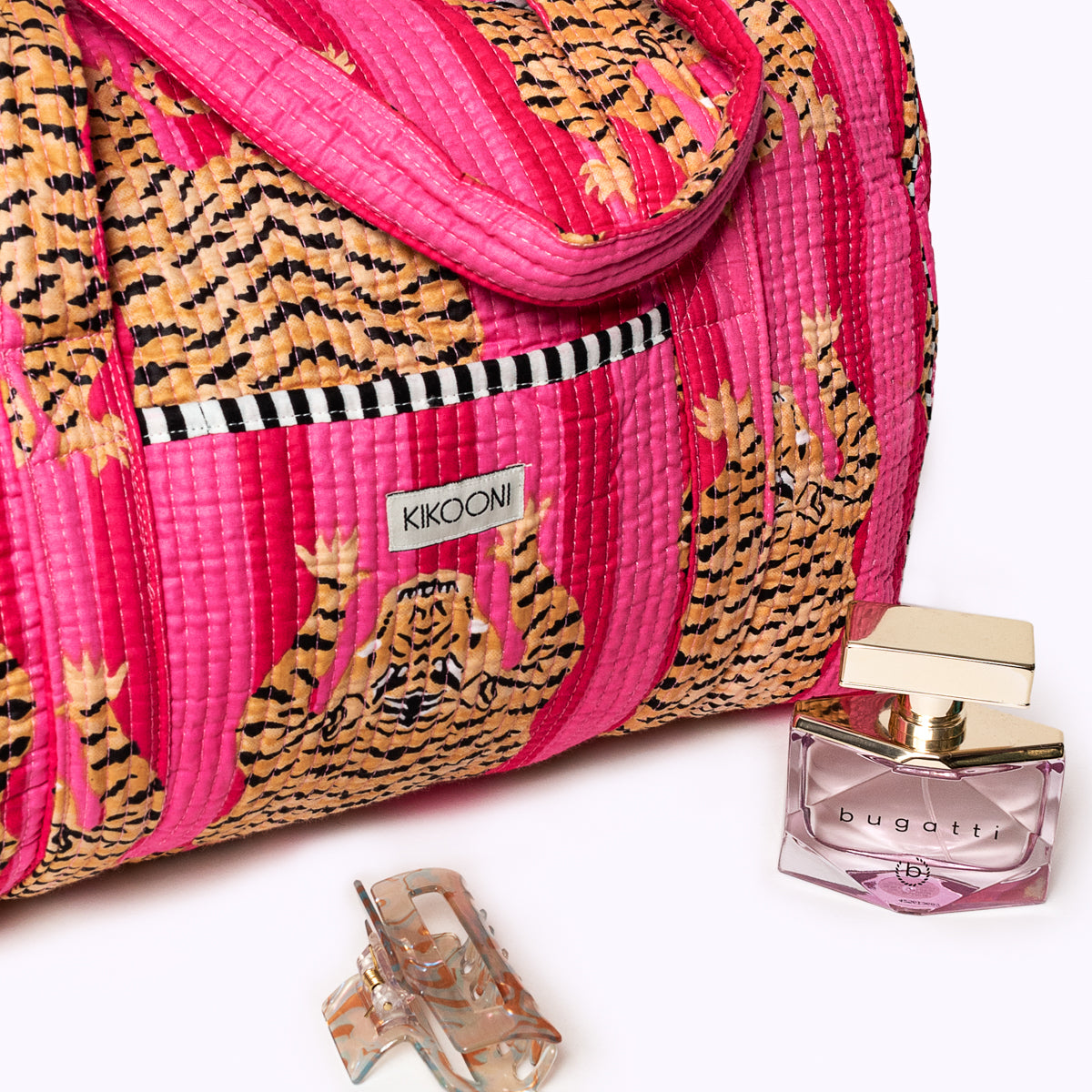 Handgemachte Baumwolltasche  "Poppy Tiger PINK"