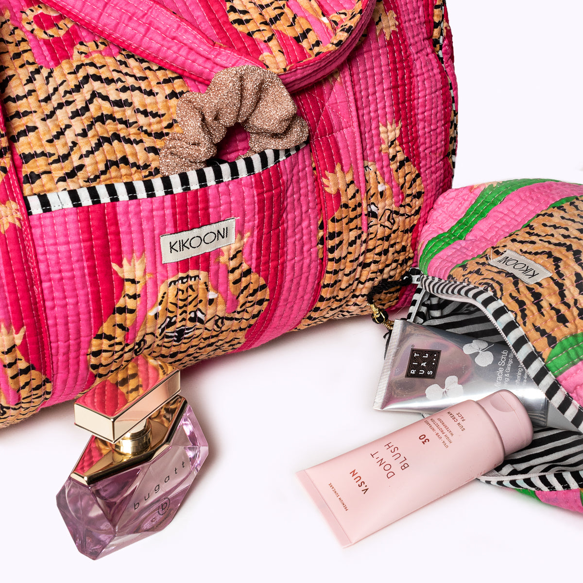 Handgemachte Baumwolltasche  "Poppy Tiger PINK"