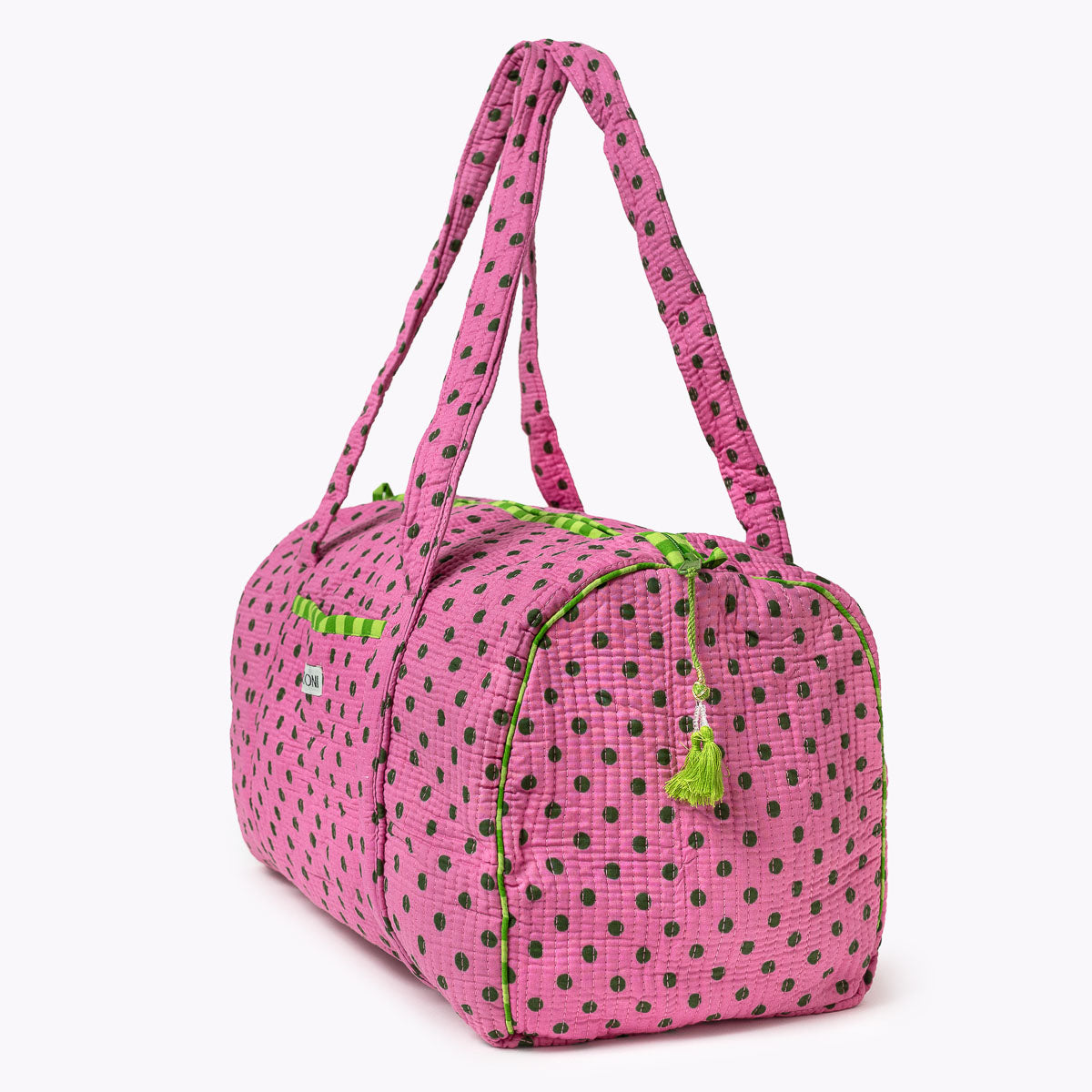 Baumwolltasche " Dizzy Dots - Lime"