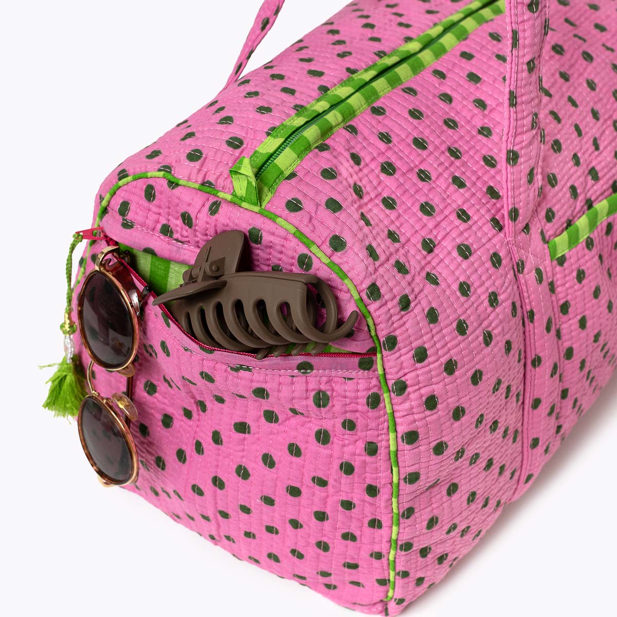Baumwolltasche " Dizzy Dots - Lime"