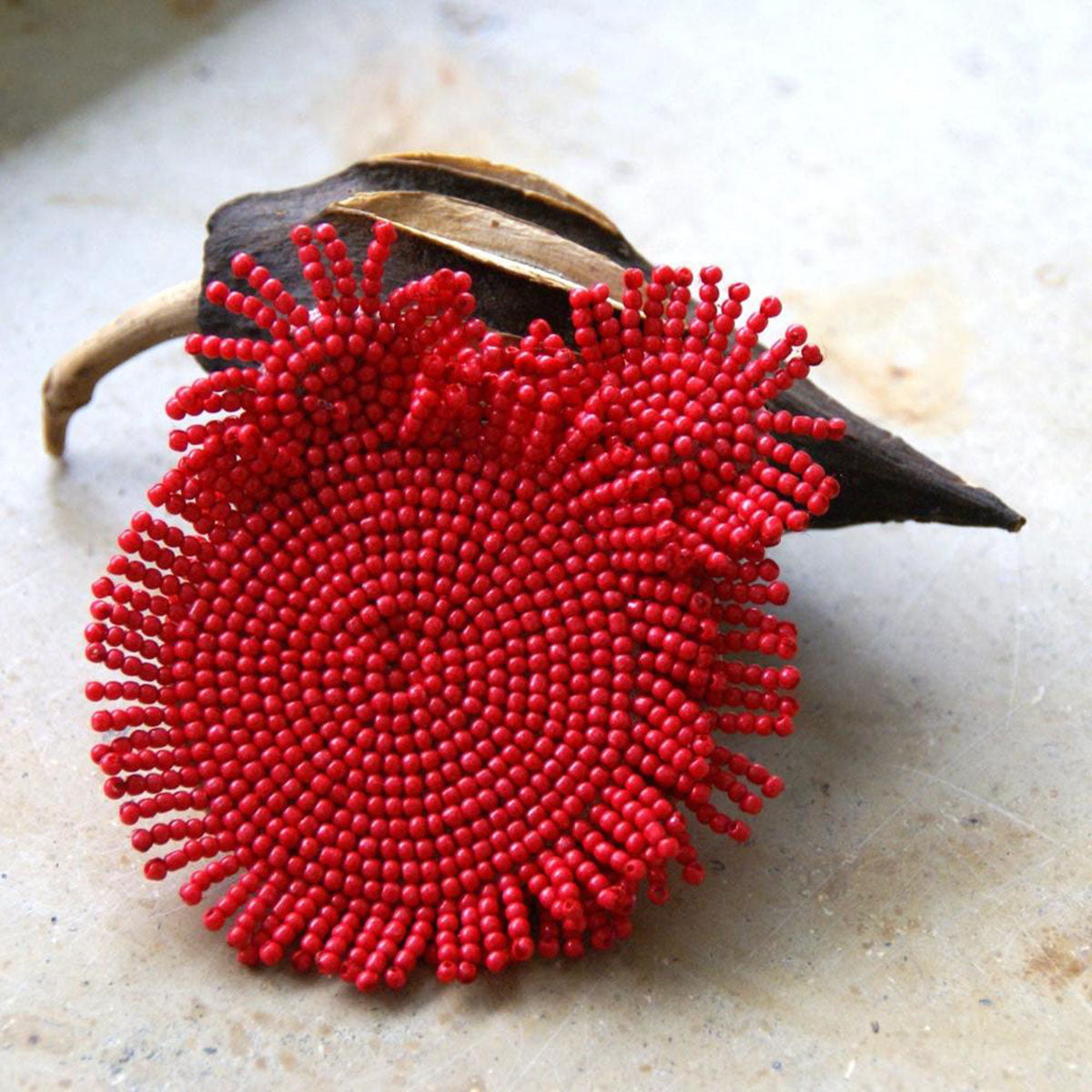 Handmade earrings "Big Red" 