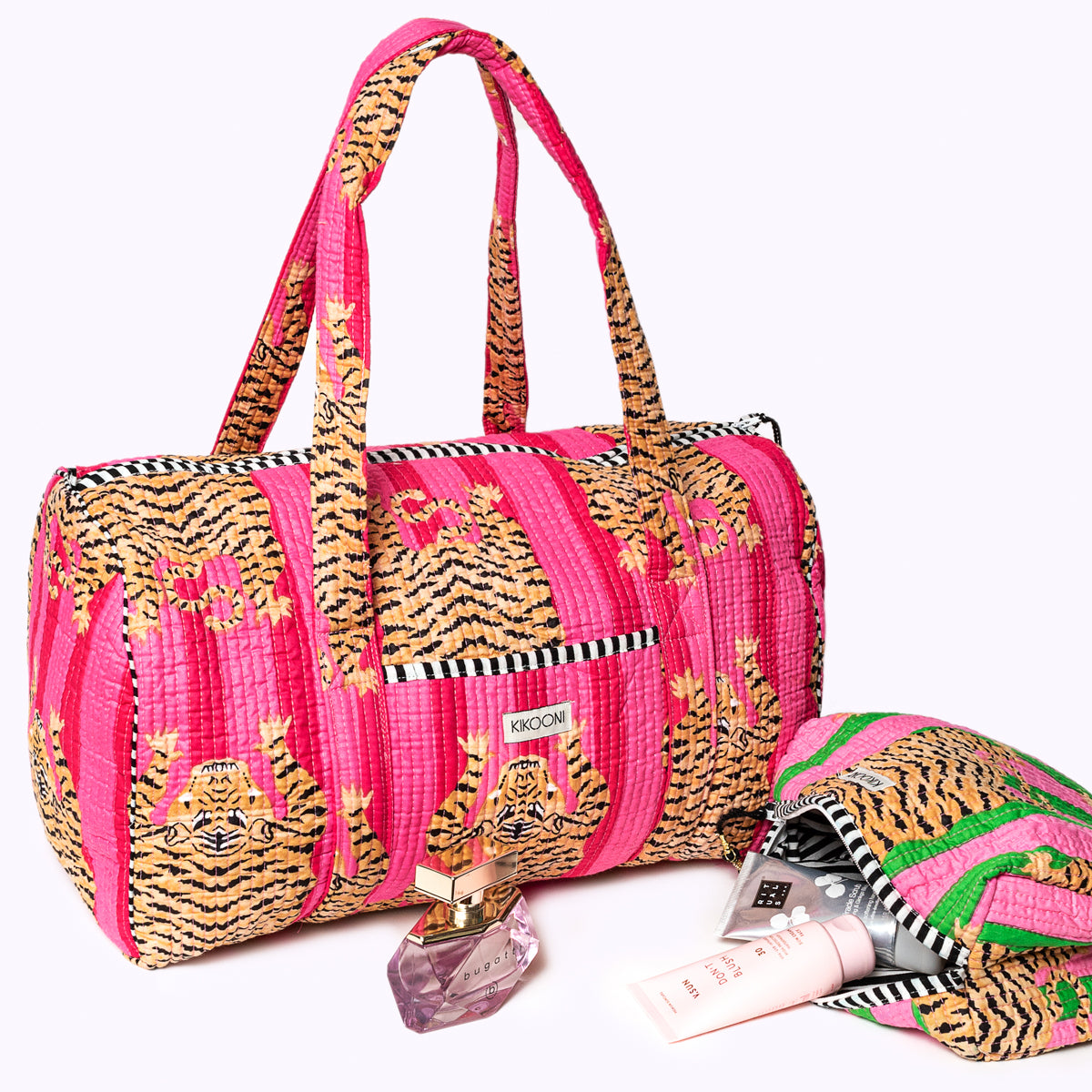 Handgemachte Baumwolltasche  "Poppy Tiger PINK"