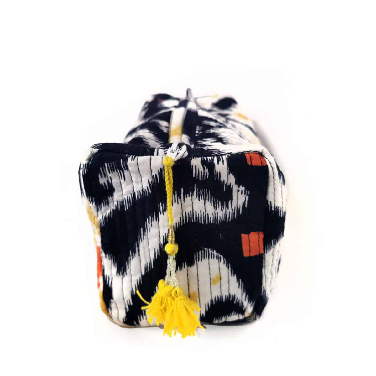 Handmade cosmetic bag "BLACK IKAT"