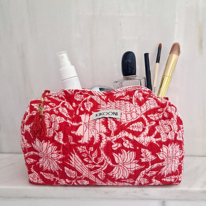 handmade cosmetic bag "Red Garden"