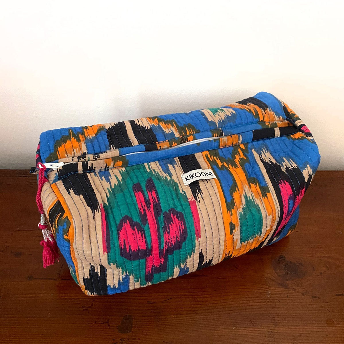 handmade cosmetic bag "Ikat blue"