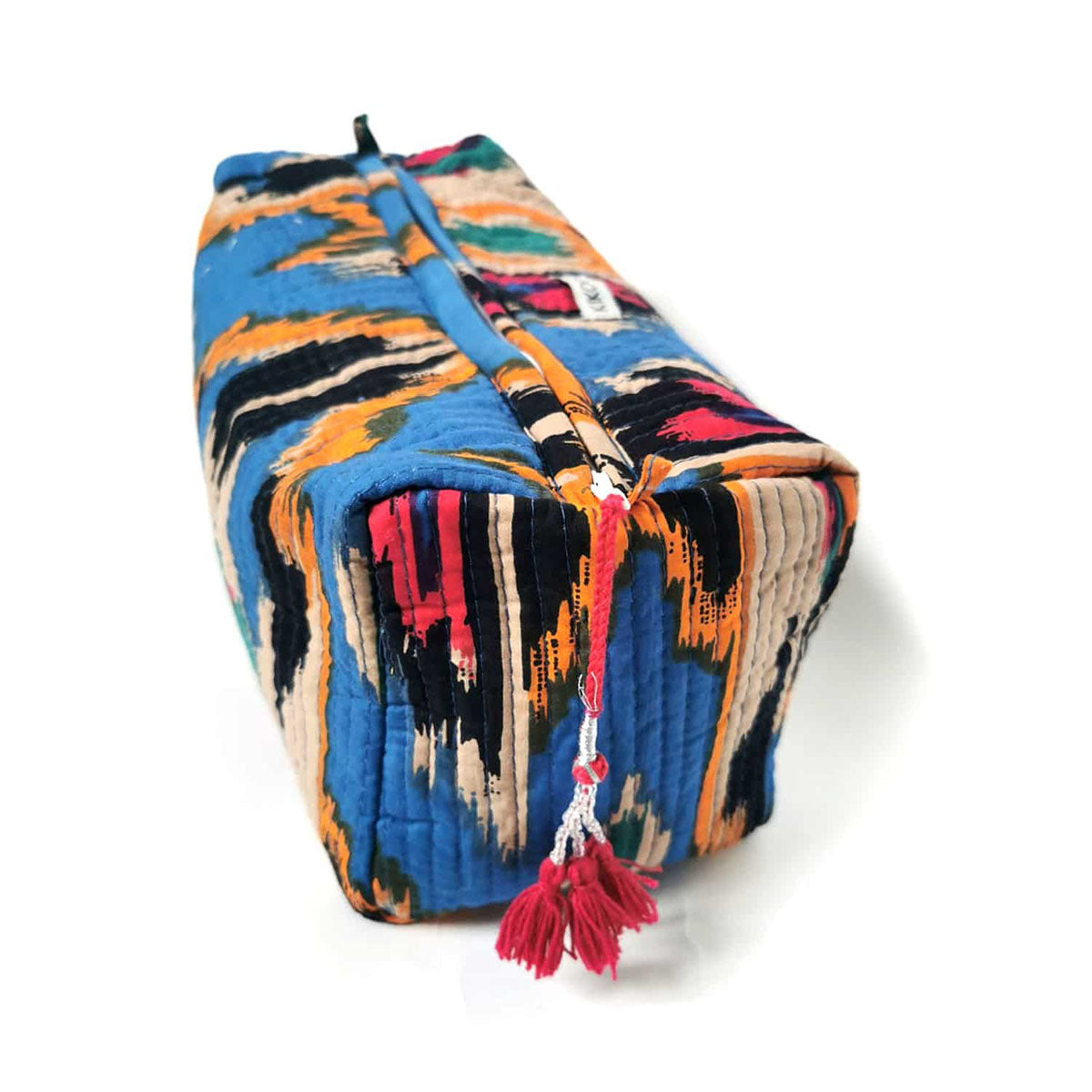 handmade cosmetic bag "Ikat blue"