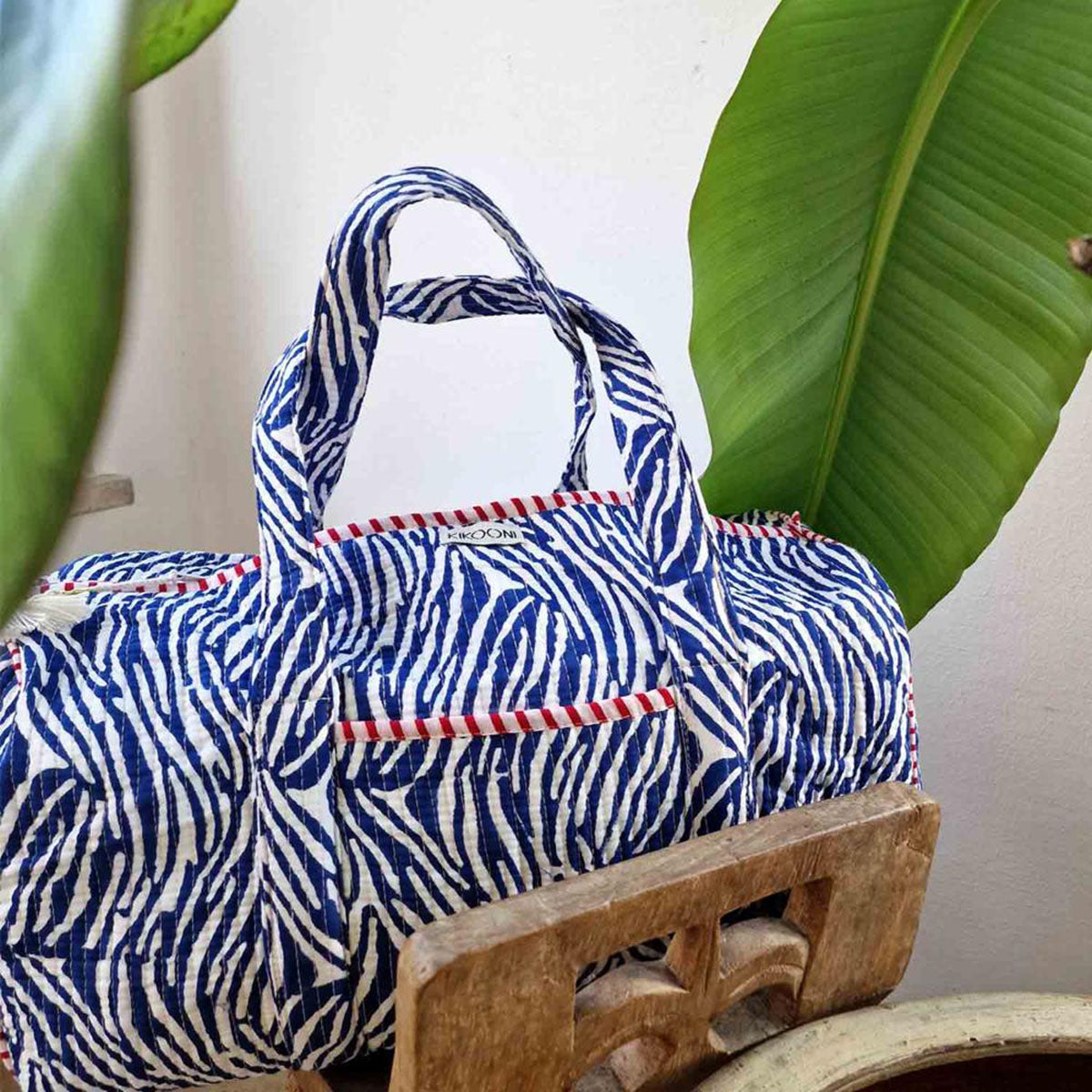 handmade cotton bag "blue Zebra"