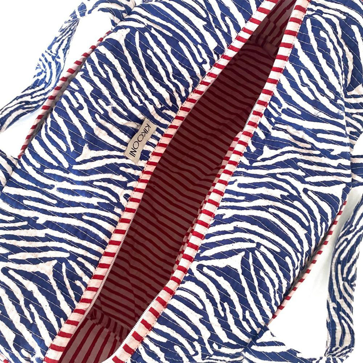 Handmade cotton bag "blue Zebra"