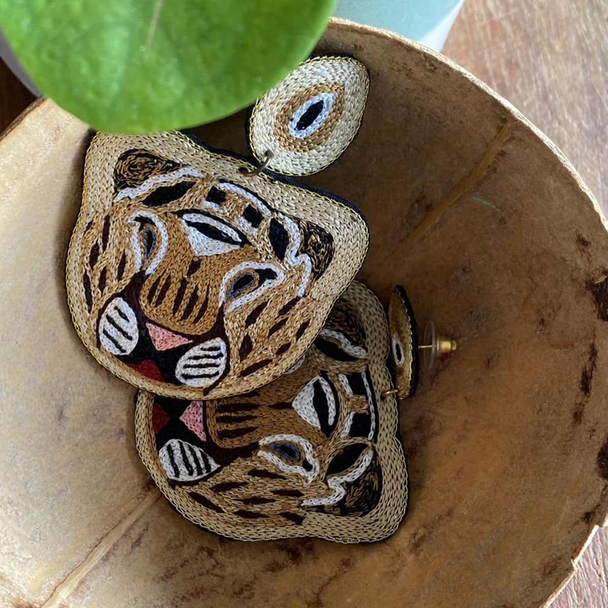 Handmade earrings "Tiger" 