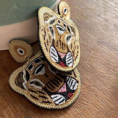 Handmade earrings "Tiger" 