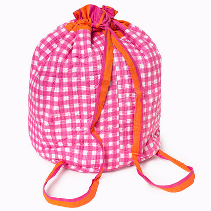 FUNBAG "Happy Checks Pink Sunset" - Big