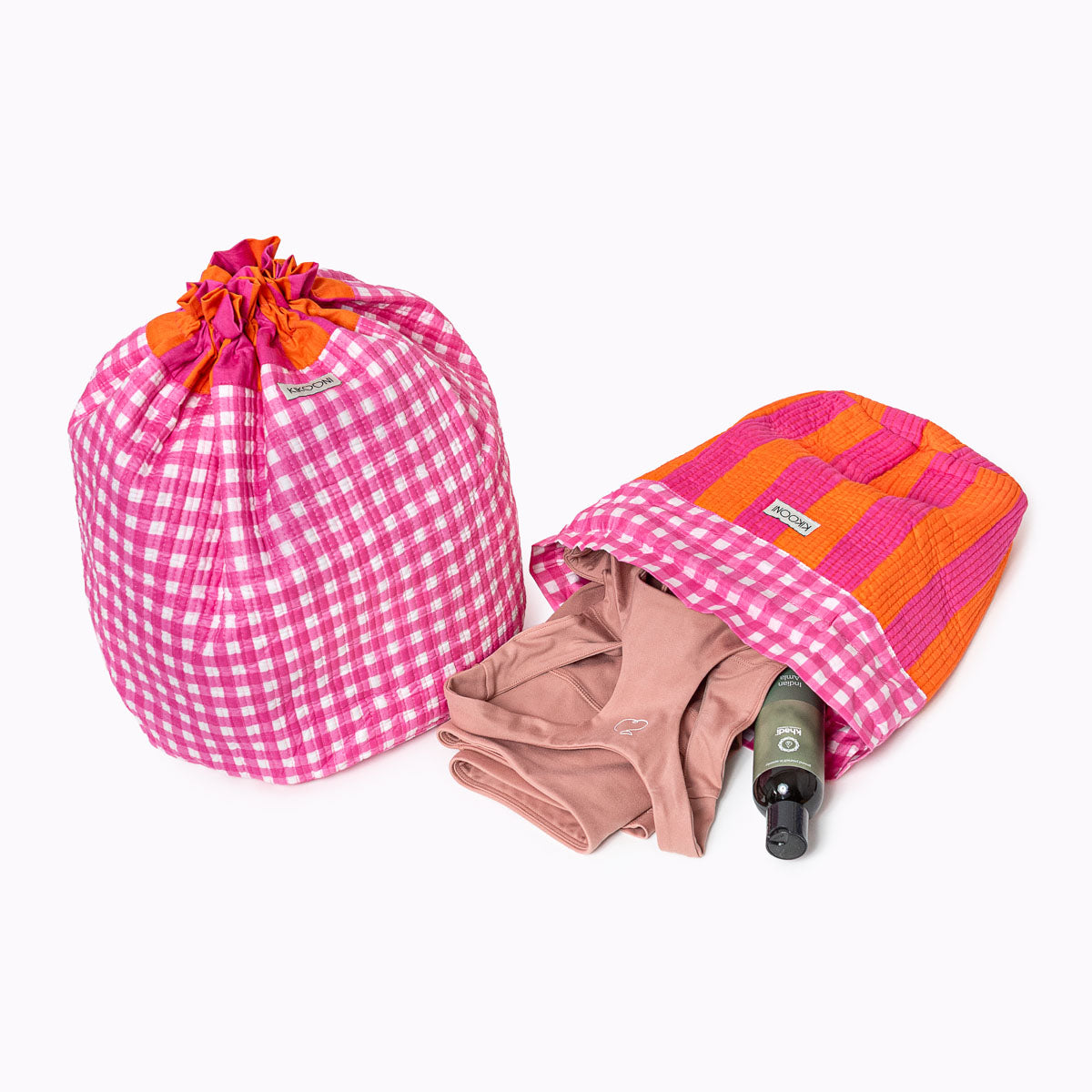 FUNBAG "Happy Checks Pink Sunset" - Big