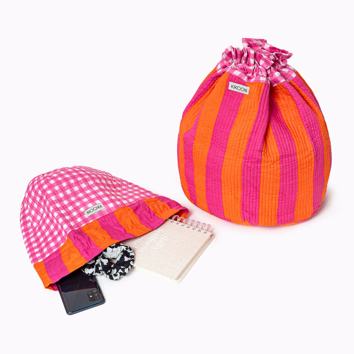 FUNBAG "Bold striped pink sunset" - BIG