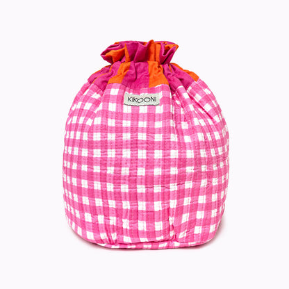 FUNBAG "Happy Checks pink sunset" small
