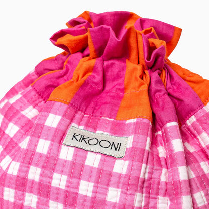 FUNBAG "Happy Checks pink sunset" small