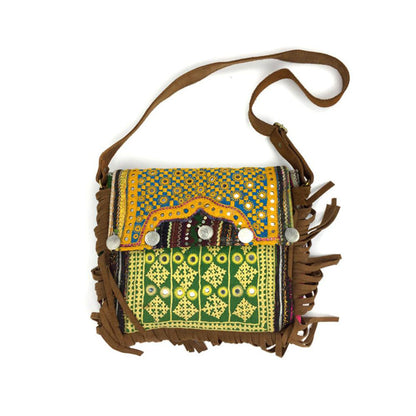 Handgefertigte Leder Fringe Tasche "Stars"