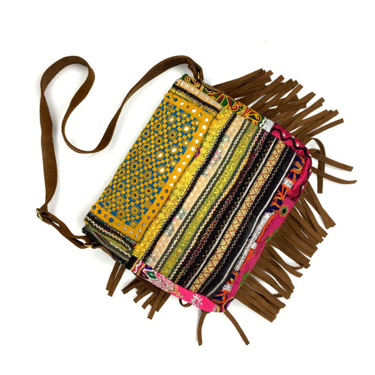 Handgefertigte Leder Fringe Tasche "Stars"